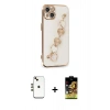 MARSİLYAN™- iPhone 14 Kılıf Nova Işık Prime - Siyah Buffer Cam Ekran Koruyucu + Shine Kamera Lens - GD