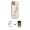 MARSİLYAN™- iPhone 14 Kılıf Nova Işık Prime - Siyah Buffer Cam Ekran Koruyucu + Shine Kamera Lens - KI