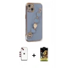 MARSİLYAN™- iPhone 14 Kılıf Nova Işık Prime - Siyah Buffer Cam Ekran Koruyucu + Shine Kamera Lens - KI