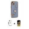 MARSİLYAN™- iPhone 14 Kılıf Nova Işık Prime - Siyah Buffer Cam Ekran Koruyucu + Shine Kamera Lens - YL