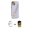 MARSİLYAN™- iPhone 14 Kılıf Nova Işık Prime - Siyah Buffer Cam Ekran Koruyucu + Shine Kamera Lens - YL