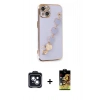 MARSİLYAN™- iPhone 14 Kılıf Nova Işık Prime - Siyah Buffer Cam Ekran Koruyucu + Siyah PVD Metal Kamera Lens