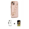 MARSİLYAN™- iPhone 14 Kılıf Nova Işık Prime - Siyah Buffer Cam Ekran Koruyucu + Shine Kamera Lens - SH