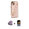 MARSİLYAN™- iPhone 14 Kılıf Nova Işık Prime - Siyah Buffer Hayalet Cam Ekran Koruyucu + Gümüş Raze Metal Kamera Lens