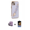 MARSİLYAN™- iPhone 14 Kılıf Nova Işık Prime - Siyah Buffer Hayalet Cam Ekran Koruyucu + Gümüş Raze Metal Kamera Lens