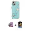 MARSİLYAN™- iPhone 14 Kılıf Nova Işık Prime - Siyah Buffer Hayalet Cam Ekran Koruyucu + Raze Metal Kamera Lens - KI
