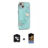 MARSİLYAN™- iPhone 14 Kılıf Nova Işık Prime - Siyah Buffer Hayalet Cam Ekran Koruyucu + PVD Metal Kamera Lens - GS