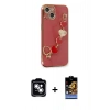 MARSİLYAN™- iPhone 14 Kılıf Nova Işık Prime - Siyah Buffer Hayalet Cam Ekran Koruyucu + PVD Metal Kamera Lens - GS