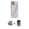 MARSİLYAN™- iPhone 14 Kılıf Nova Işık Prime - Siyah Buffer Hayalet Cam Ekran Koruyucu + Raze Metal Kamera Lens - SH
