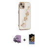 MARSİLYAN™- iPhone 14 Kılıf Nova Işık Prime - Siyah Buffer Hayalet Cam Ekran Koruyucu + Raze Metal Kamera Lens - SH