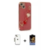 MARSİLYAN™- iPhone 14 Kılıf Nova Işık Prime - Siyah Buffer Hayalet Cam Ekran Koruyucu + Shine Kamera Lens - GD