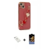 MARSİLYAN™- iPhone 14 Kılıf Nova Işık Prime - Siyah Buffer Hayalet Cam Ekran Koruyucu + Sierra Blue Diamond Kamera Lens