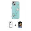 MARSİLYAN™- iPhone 14 Kılıf Nova Işık Prime - Siyah Buffer Hayalet Cam Ekran Koruyucu + Shine Kamera Lens - SH