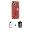MARSİLYAN™- iPhone 14 Kılıf Nova Işık Prime - Siyah Buffer Hayalet Cam Ekran Koruyucu + Shine Kamera Lens - SH