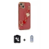 MARSİLYAN™- iPhone 14 Kılıf Nova Işık Prime - Siyah Joko Magic 5D Cam + Gümüş PVD Metal Kamera Lens