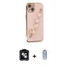MARSİLYAN™- iPhone 14 Kılıf Nova Işık Prime - Siyah Joko Magic 5D Cam + Gümüş PVD Metal Kamera Lens