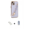 MARSİLYAN™- iPhone 14 Kılıf Nova Işık Prime - Siyah Joko Magic 5D Cam + Pembe Diamond Kamera Lens