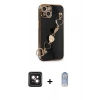 MARSİLYAN™- iPhone 14 Kılıf Nova Işık Prime - Siyah Joko Magic 5D Cam + PVD Metal Kamera Lens - PE