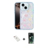 MARSİLYAN™- iPhone 14 Kılıf Odak Prime - Şeffaf 360 Full Body Arka Koruyucu + Diamond Kamera Lens - KI