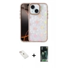 MARSİLYAN™- iPhone 14 Kılıf Odak Prime - Şeffaf 360 Full Body Arka Koruyucu + Diamond Kamera Lens - KI