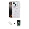 MARSİLYAN™- iPhone 14 Kılıf Odak Prime - Şeffaf 360 Full Body Arka Koruyucu + Diamond Kamera Lens - PE
