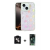 MARSİLYAN™- iPhone 14 Kılıf Odak Prime - Şeffaf 360 Full Body Arka Koruyucu + PVD Metal Kamera Lens - TU