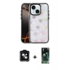 MARSİLYAN™- iPhone 14 Kılıf Odak Prime - Şeffaf 360 Full Body Arka Koruyucu + PVD Metal Kamera Lens - TU