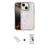 MARSİLYAN™- iPhone 14 Kılıf Odak Prime - Şeffaf Pasifik Cam Ekran Koruyucu + Diamond Kamera Lens - KI