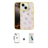 MARSİLYAN™- iPhone 14 Kılıf Odak Prime - Şeffaf Pasifik Cam Ekran Koruyucu + Shine Kamera Lens - GS