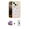 MARSİLYAN™- iPhone 14 Kılıf Odak Prime - Şeffaf Pasifik Cam Ekran Koruyucu + Raze Metal Kamera Lens - KI