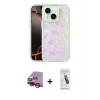 MARSİLYAN™- iPhone 14 Kılıf Odak Prime - Şeffaf Pasifik Cam Ekran Koruyucu + Raze Metal Kamera Lens - KI