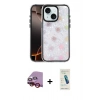 MARSİLYAN™- iPhone 14 Kılıf Odak Prime - Şeffaf Pasifik Cam Ekran Koruyucu + Raze Metal Kamera Lens - KI