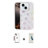 MARSİLYAN™- iPhone 14 Kılıf Odak Prime - Şeffaf Pasifik Cam Ekran Koruyucu + Shine Kamera Lens - KI