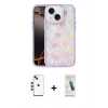 MARSİLYAN™- iPhone 14 Kılıf Odak Prime - Şeffaf Pasifik Cam Ekran Koruyucu + Shine Kamera Lens - KI
