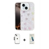MARSİLYAN™- iPhone 14 Kılıf Odak Prime - Şeffaf Pasifik Cam Ekran Koruyucu + Shine Kamera Lens - SH