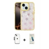 MARSİLYAN™- iPhone 14 Kılıf Odak Prime - Şeffaf Pasifik Cam Ekran Koruyucu + Shine Kamera Lens - SH