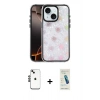 MARSİLYAN™- iPhone 14 Kılıf Odak Prime - Şeffaf Pasifik Cam Ekran Koruyucu + Shine Kamera Lens - SH