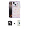 MARSİLYAN™- iPhone 14 Kılıf Odak Prime - Şeffaf Pasifik Cam Ekran Koruyucu + PVD Metal Kamera Lens - TU