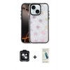 MARSİLYAN™- iPhone 14 Kılıf Odak Prime - Şeffaf Pasifik Cam Ekran Koruyucu + PVD Metal Kamera Lens - YL