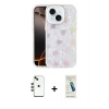 MARSİLYAN™- iPhone 14 Kılıf Odak Prime - Şeffaf Pasifik Cam Ekran Koruyucu + Shine Kamera Lens - YL