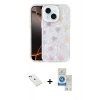 MARSİLYAN™- iPhone 14 Kılıf Odak Prime - Şeffaf Royal Nano Ekran Koruyucu + Diamond Kamera Lens - KI