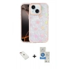 MARSİLYAN™- iPhone 14 Kılıf Odak Prime - Şeffaf Royal Nano Ekran Koruyucu + Diamond Kamera Lens - KI