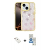 MARSİLYAN™- iPhone 14 Kılıf Odak Prime - Şeffaf Royal Nano Ekran Koruyucu + Diamond Kamera Lens - KI