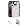 MARSİLYAN™- iPhone 14 Kılıf Odak Prime - Şeffaf Royal Nano Ekran Koruyucu + Diamond Kamera Lens - KI