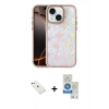 MARSİLYAN™- iPhone 14 Kılıf Odak Prime - Şeffaf Royal Nano Ekran Koruyucu + Diamond Kamera Lens - PE