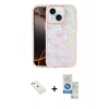 MARSİLYAN™- iPhone 14 Kılıf Odak Prime - Şeffaf Royal Nano Ekran Koruyucu + Diamond Kamera Lens - PE