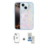 MARSİLYAN™- iPhone 14 Kılıf Odak Prime - Şeffaf Royal Nano Ekran Koruyucu + Shine Kamera Lens - GS
