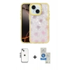 MARSİLYAN™- iPhone 14 Kılıf Odak Prime - Şeffaf Royal Nano Ekran Koruyucu + Shine Kamera Lens - GS