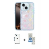 MARSİLYAN™- iPhone 14 Kılıf Odak Prime - Şeffaf Royal Nano Ekran Koruyucu + Shine Kamera Lens - MI