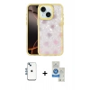 MARSİLYAN™- iPhone 14 Kılıf Odak Prime - Şeffaf Royal Nano Ekran Koruyucu + Shine Kamera Lens - MI